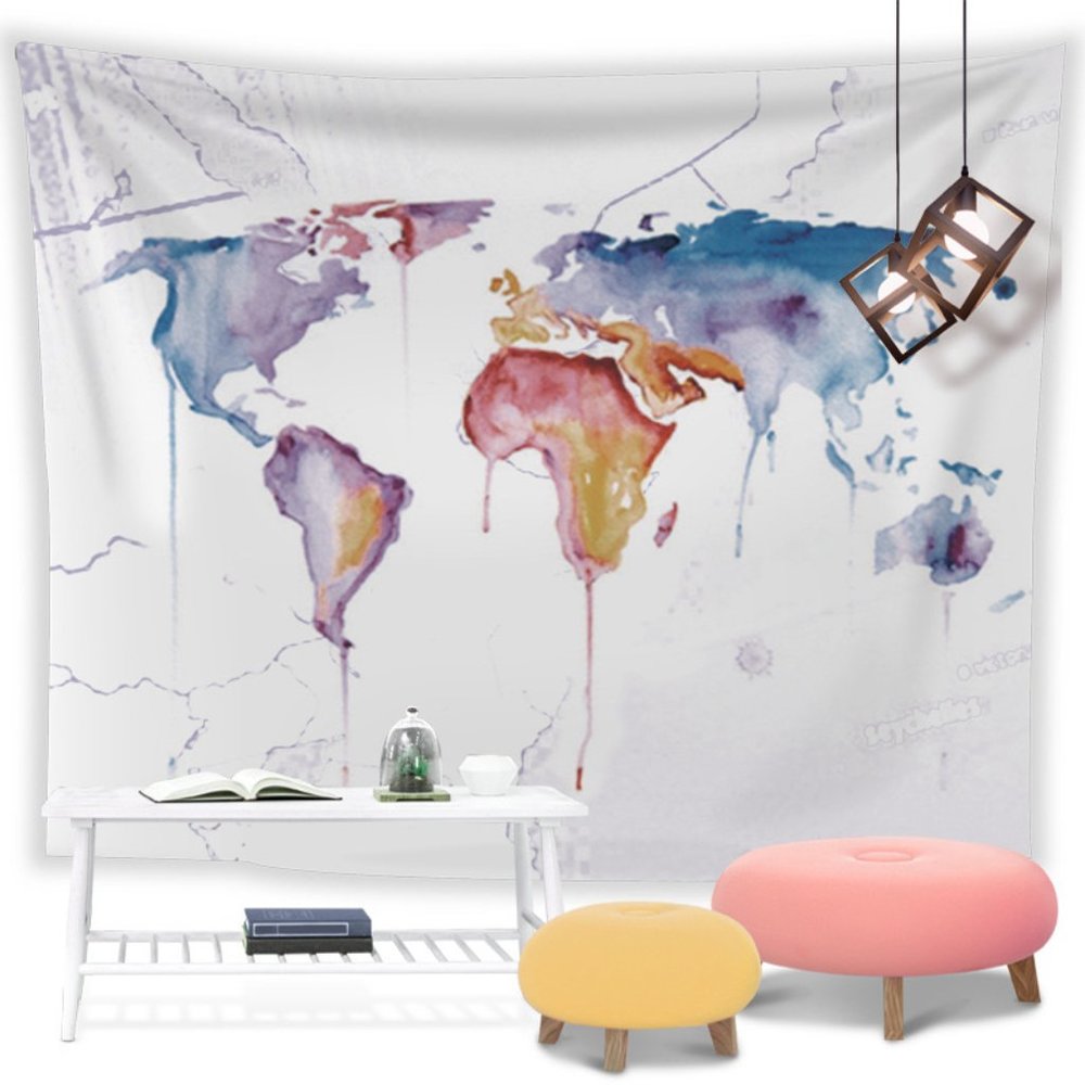 🆕World map Tapestry Home Decor for Living Room ,Bedroom